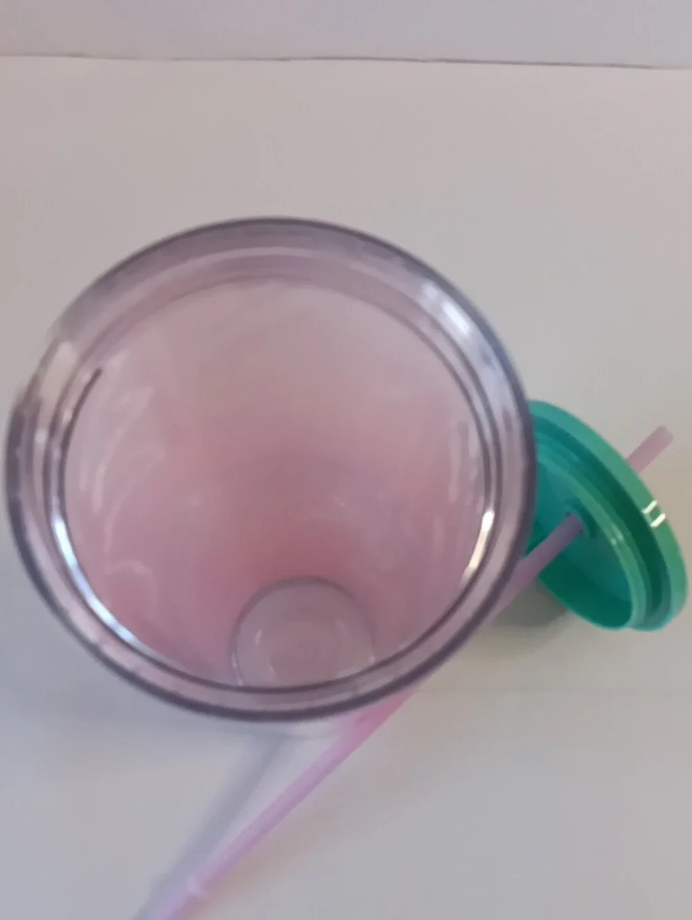 Starbucks Palm Tree Pink Los Angeles 24oz Cold Tumbler Green Lid & Pink Straw